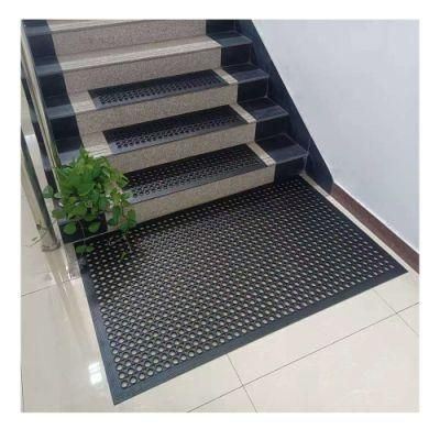3&prime; X 5&prime; Black Rubber Ridge-Scraper Top Anti-Slip Safety Mat