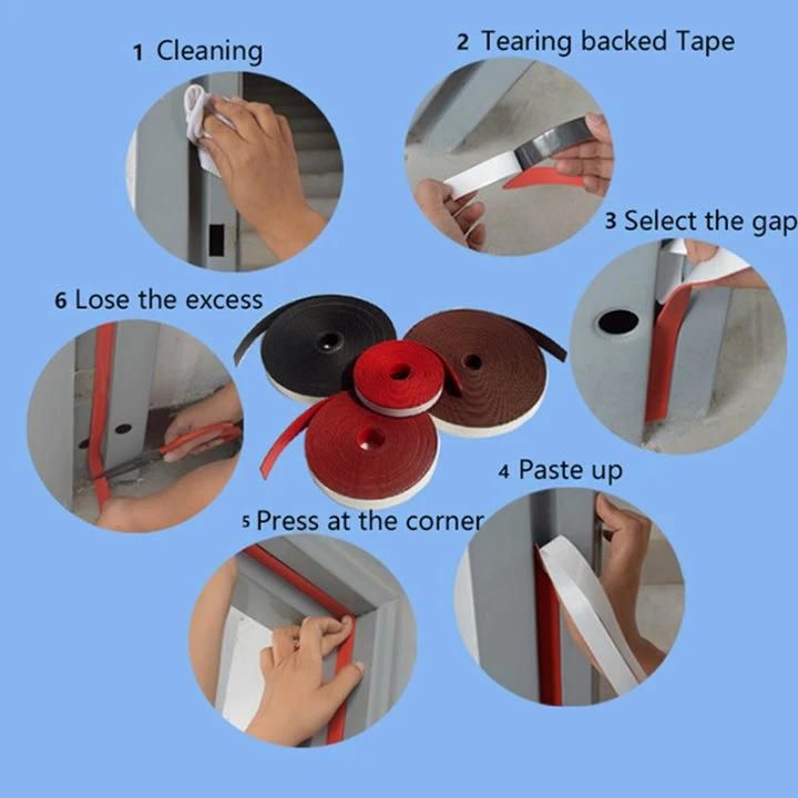 with Adhesive Tape Fireproof Weather Seal Strip for Steel Door