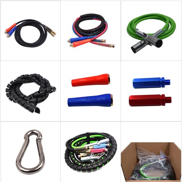 12FT Black Trailer 3 in 1 ABS Electrical Air Rubber Hose