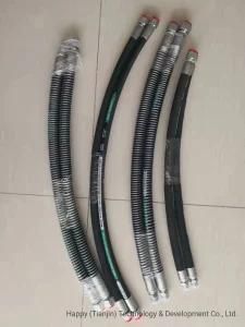 DIN En 853 R2/2sn Flexible High Pressure Hydraulic Rubber Hose with Protective Spring