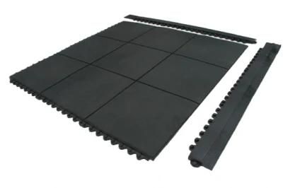 Minor Spill Modular Anti-Fatigue Matting, Rubber Floor for Gym Floor Mat Use with Interlocking