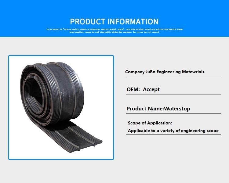 Jubo PVC/Rubber Waterstop Tape Waterproof Materials for Infrastructure Projects