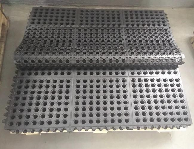 Drainage Rubber Mat, Anti Slip Grass Rubber Mat
