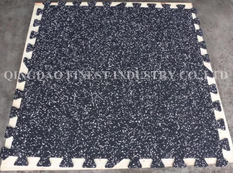 Crossfit Sound Deadening and Acoustic Jigsaw Interlocking Puzzle Gym Rubber Floor Mat/ Rubber Rubber Tile Floor for Fitness