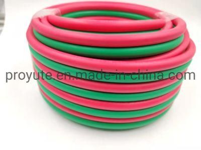 Twin Line Welding Hose, Hose Grade R, 1/4&quot;, 25 FT., Green, Red