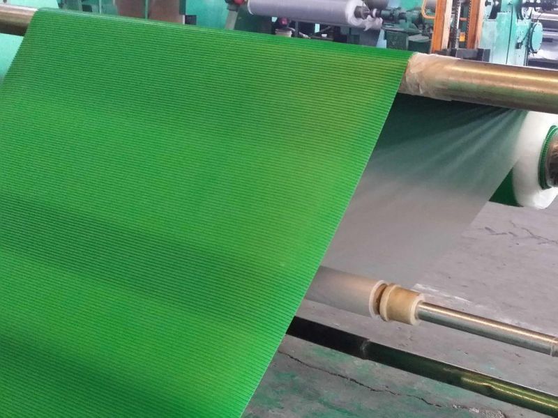 Green Anti Slip Fine Ribbed Rubber Mat /Rubber Sheet
