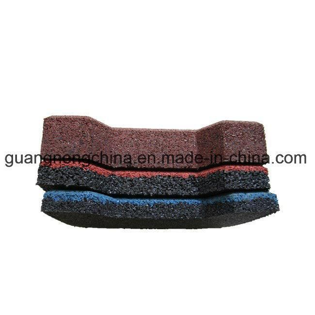 Colorful Playground Rubber Tile, Kindergarten Play Area Rubber Tile, 200*160*23mm