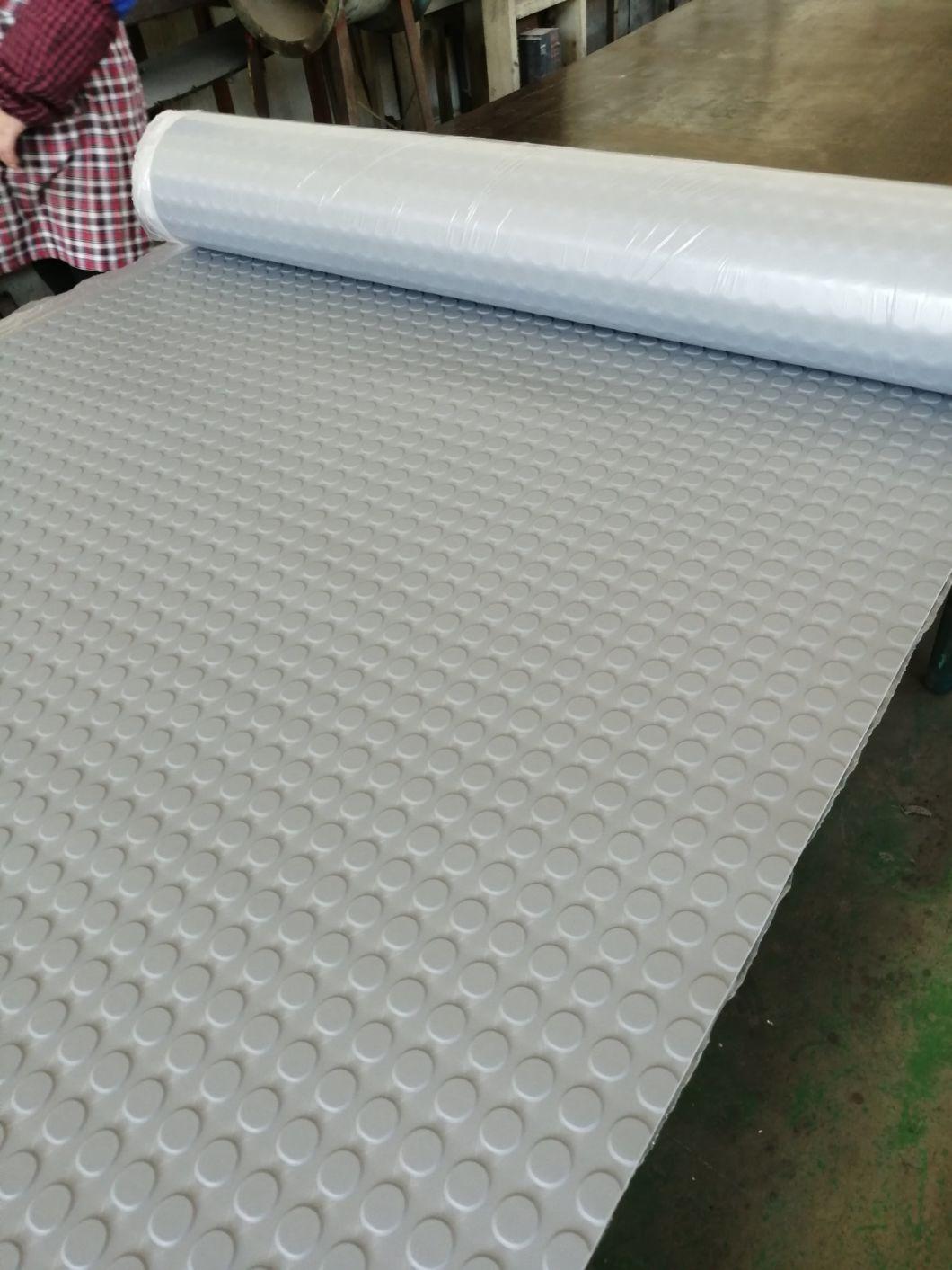 Gray Anti-Slip Rolled Rubber Floor Mats Round Stud Rubber Sheet