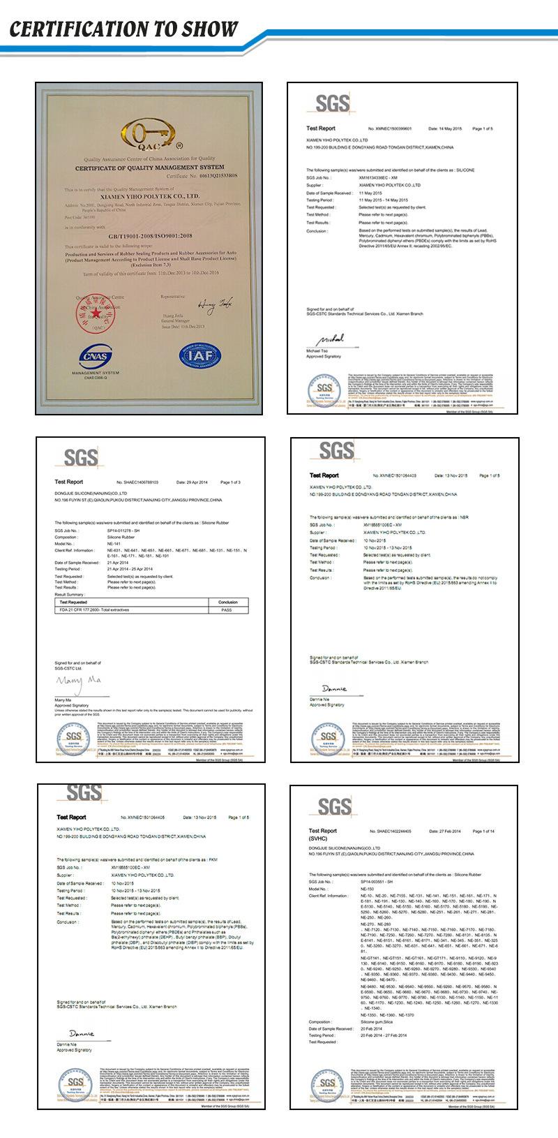 ISO9001 Approved Silicone O-Ring Seal