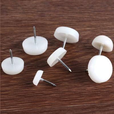 16mm White Color Plastic PE Decorative Nails for Furniture Feet