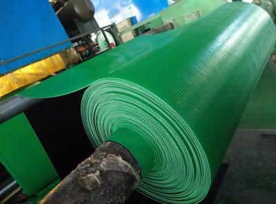Anti Slip Green Color Wide Ribbed Rubber Mat/ Rubber Flooring