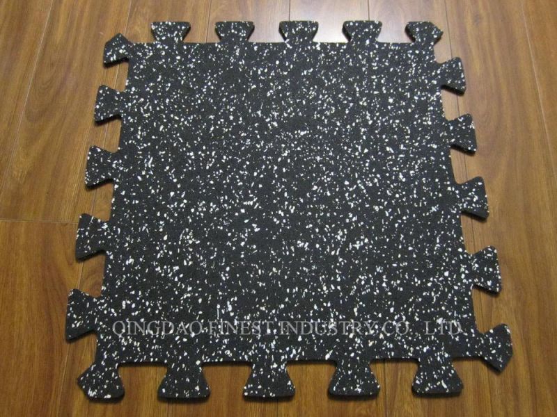Gym Flooring 20" X20" Acoustic Underlayer Interlocking Gym Rubber Tile
