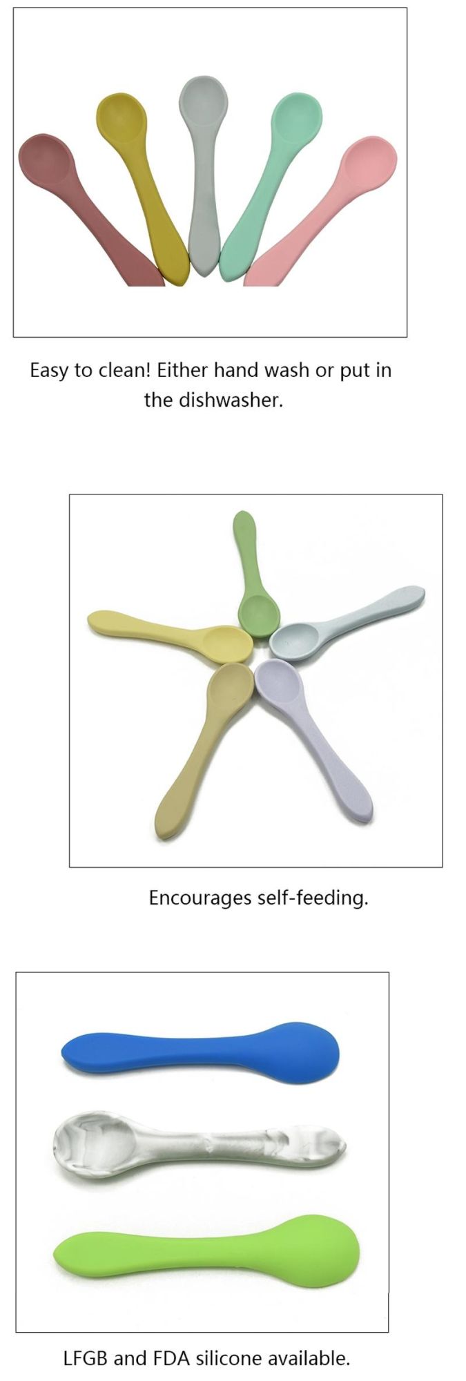 Hot Sale Silicone Baby Feeding Soft Spoon