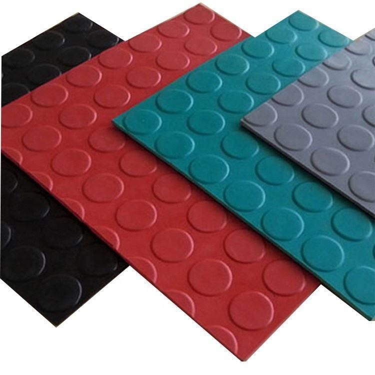 Anti-Slip Coin Round Button Pattern Industrial Rubber Mat / Rubber Floor / Rubber Sheet