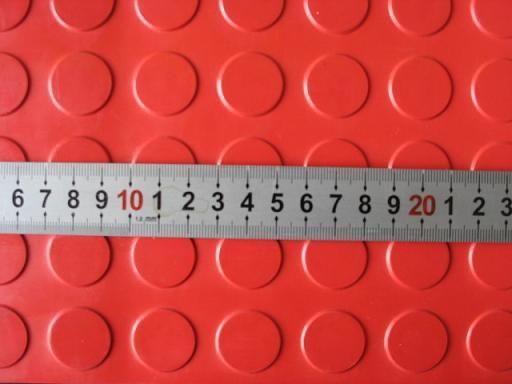 Red Color Round Button Rubber Sheet, Stud Rubber Sheet for Flooring Rolls
