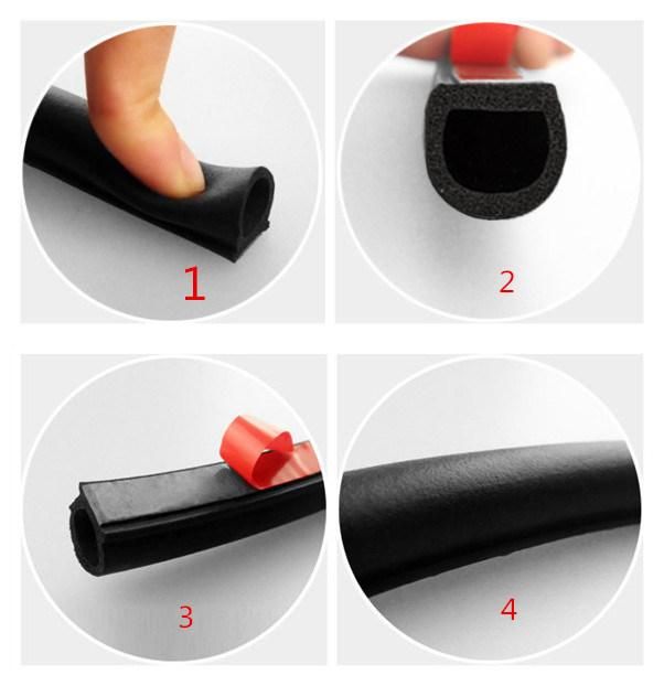 D-Shape Trim Edge Hollow Profile Rubber Sealing Strips for Car Glass