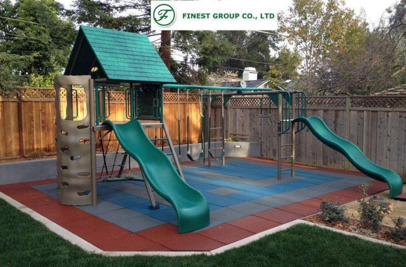 Certificated 500X500X25mm Outdoor Rubber Flooring for Playground