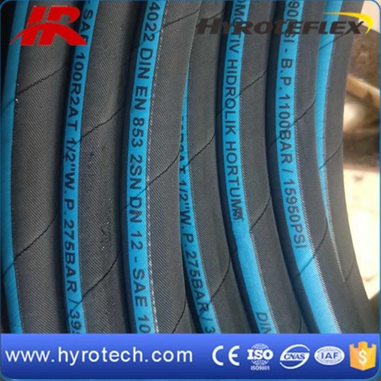 Red Color Wrapped DIN En853 2sn/R1at Hydraulic Hose