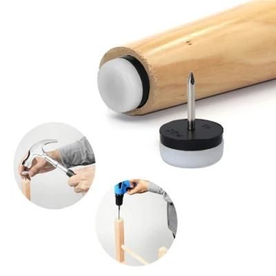 Useful Round Plastic Sofa Leg Diameter 30mm 34mm 48mm 50mm Metal Nail Furniture Glides