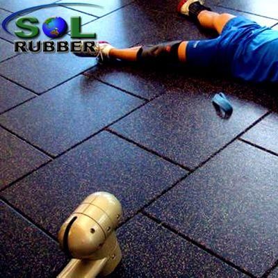 20mm Heavy Duty Black Home Gym Tile Equipment Area Rubber Floor