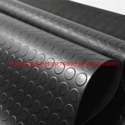 3mm-8mm Non-Slip Round Button Stud Coin Pattern Rubber Flooring Mat Sheet