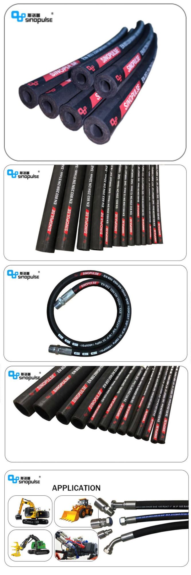 SAE100 R2at DN06 High Pressure Hydraulic Rubber Hose Exceed 200, 000 Impulse Cycles
