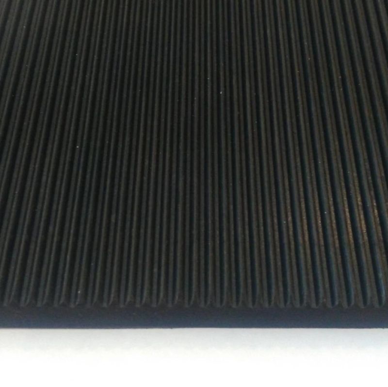 Fine Ribbed Corrugated Rubber Sheet Rubber Floor Mat for Power Stations