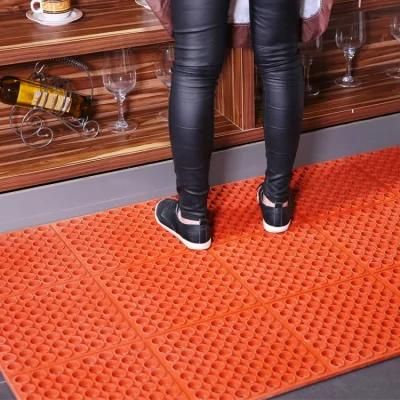 Perforated Anti Fatigue Oil Proof Rubber Mat Hollow Drainage Kitchen Honeycomb Workshop Floor Mat