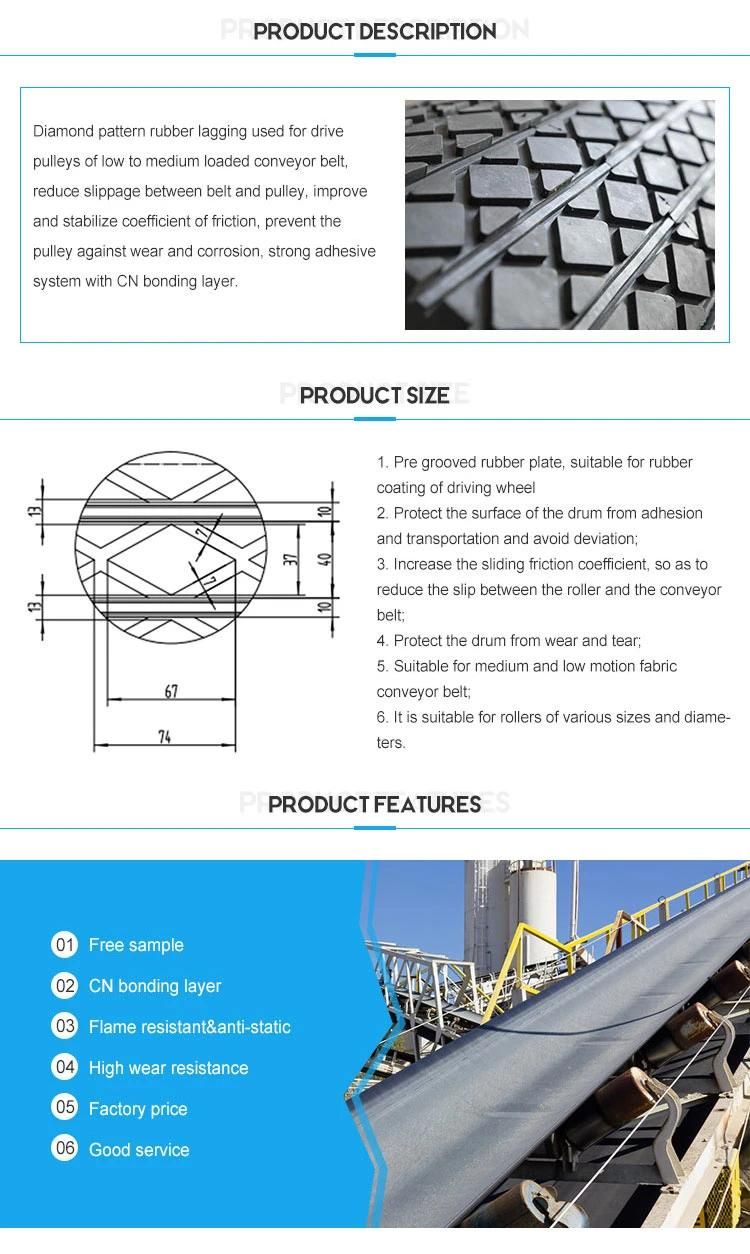 Flex-Lag Quality Diamond Shape Rubber Lagging