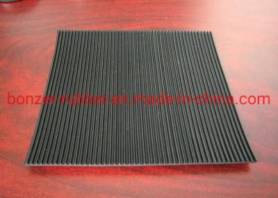 Non Slip Corrugated Rubber Flooring Mat / Fine Ribbed Rubber Sheet