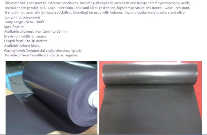 FKM FPM Rubber Sheet with Anti-Corrosion Has Competitive Price