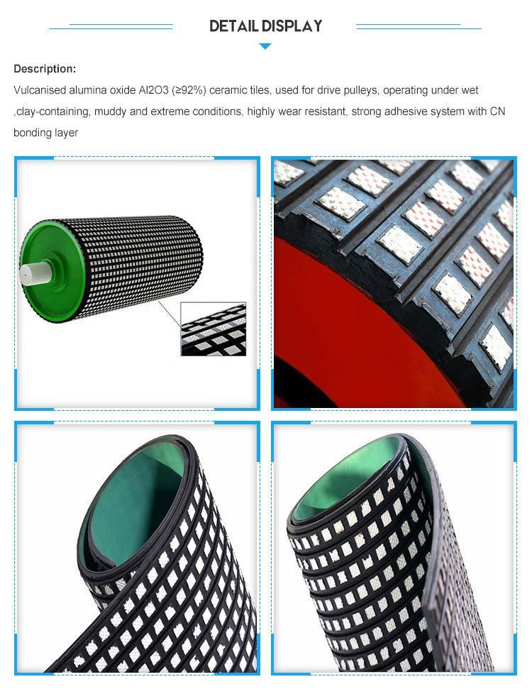 Ceramic Pulley Lagging Rubber Sheet with Cn Layer
