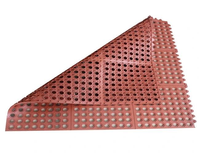 Drainage Rubber Mat/Interlocking Rubber Mat, Acid Resistant Rubber Mat