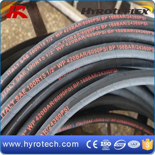 Four or Six Steel Wire Spiral High Pressure Oilfield Hydraulic Hose SAE 100r13 SAE R15