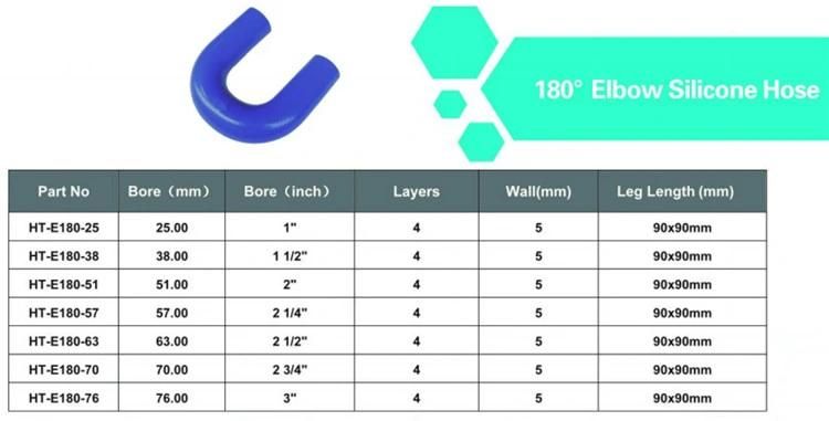 180 Degree Elbow Silicone Hose