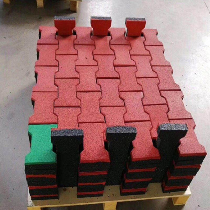 China Factory 160mm*200mm*25mm Dog Bone Rubber Tile Flooring /Rubber Mat