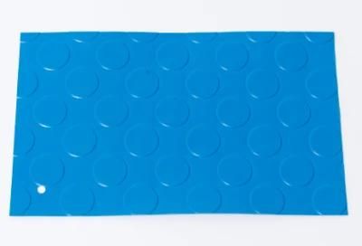 Blue Round Coin Anti Slip Rubber PVC Sheet Mat Roll