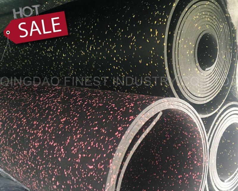 Waterproof EPDM Crossfit Gym Noise Reduction Rubber Flooring Rolls / Interlocking
