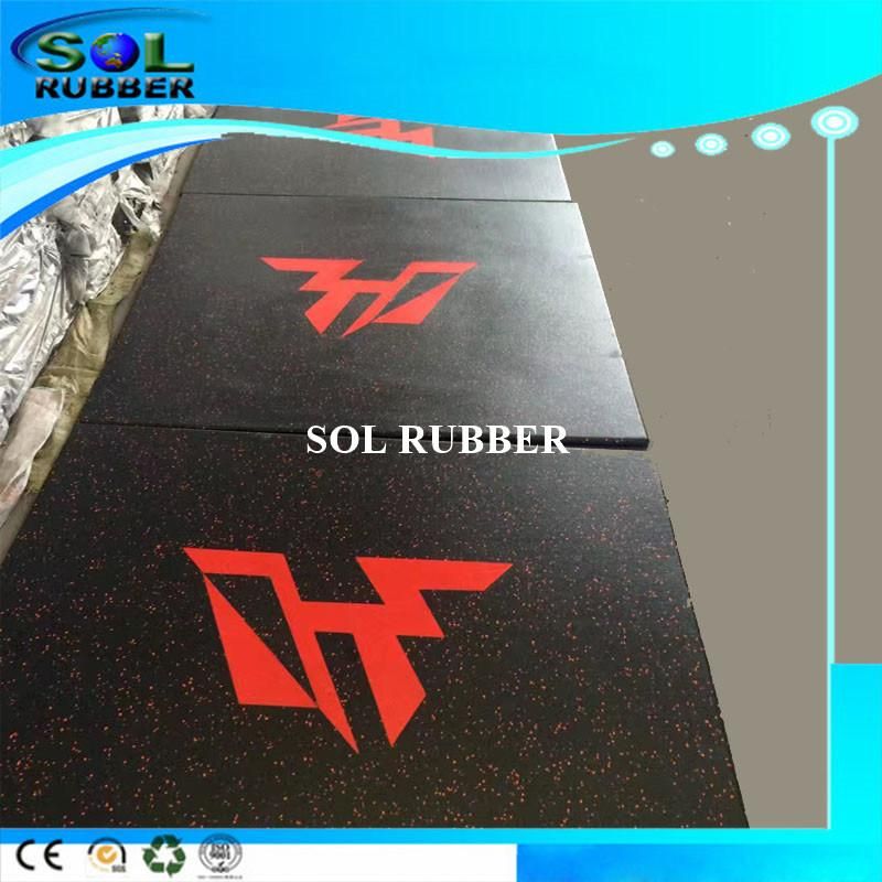 High Impact Special Pattern Logo Gym Rubber Flooring Mat