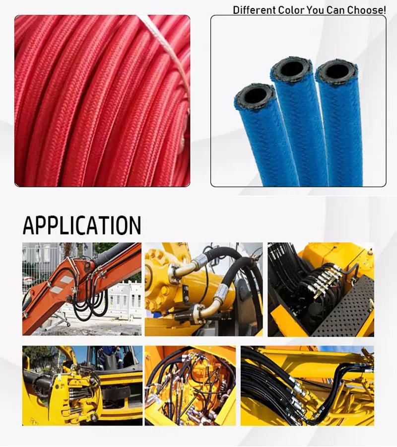 China Flexible Wire Braided Textile Covered Hydraulic Hose SAE 100 R5