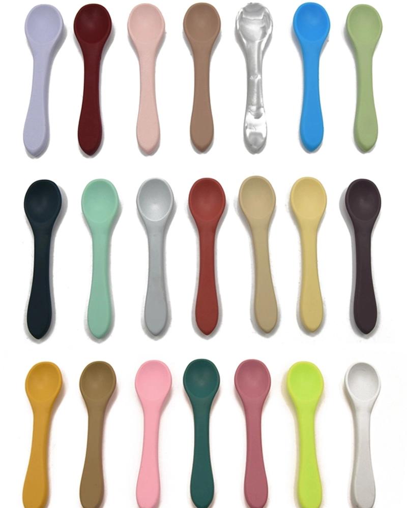 Manufacturer Supply Silicone Spoon with Food Grade for Baby Feeding