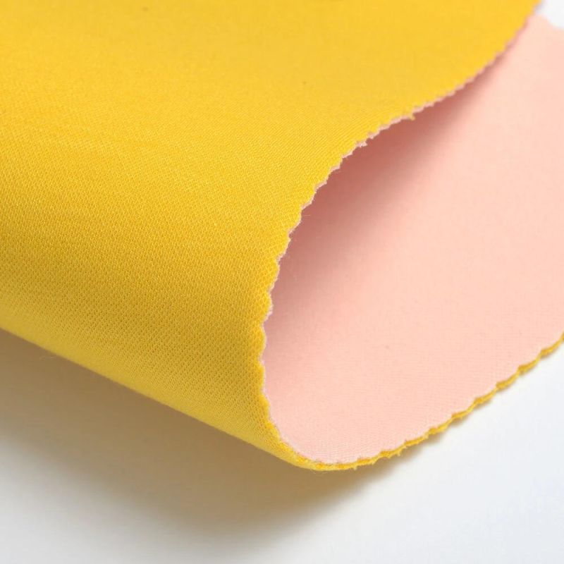 New Arrival Yellow Pattern Fabric White Neoprene Rubber for Bags