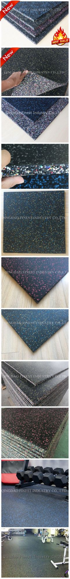 Factory Price High Quality Composite Rubber Tile /Compound Rubber Floor /Rubber Mat for Gym and Fitness