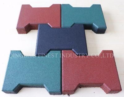 Dog-Bone Paver Flooring Anti-Vibration Shock Absorbent Outdoor Rubber Bricks