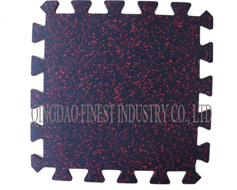 500X500X8mm Crossfit Reduce Shock Gym Rubber Flooring Interlocking Rubber Tile