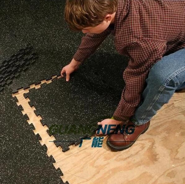 Outdoor Playground Recycled Rubber Flooring Tile, Rubber Gym Mat