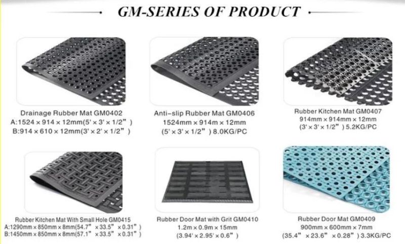 Wholesale Rubber Safety Mat Anti Fatigue Kitchen Flooring Drainage Hole Mat