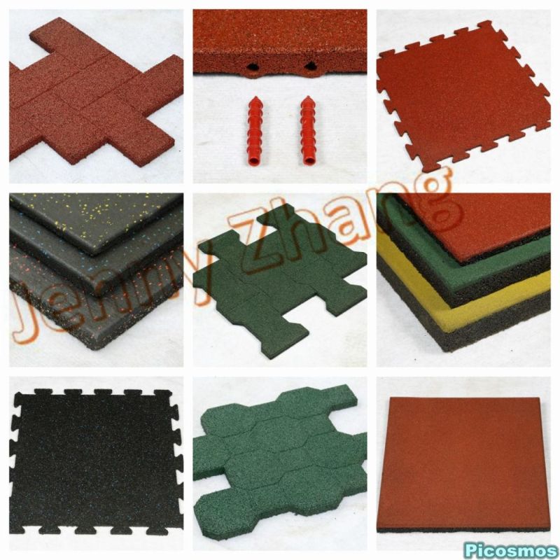 Dog-Bone Rubber Tiles / Rubber Flooring / Rubber Mat for House Road