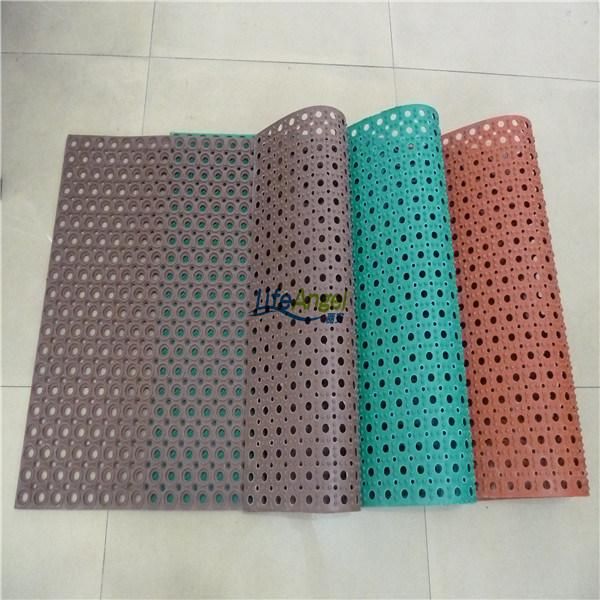 Anti-Fatigue Rubber Door Mat / Grass Mat with Hollow, Black/Green/Red/Brown/Blue Color