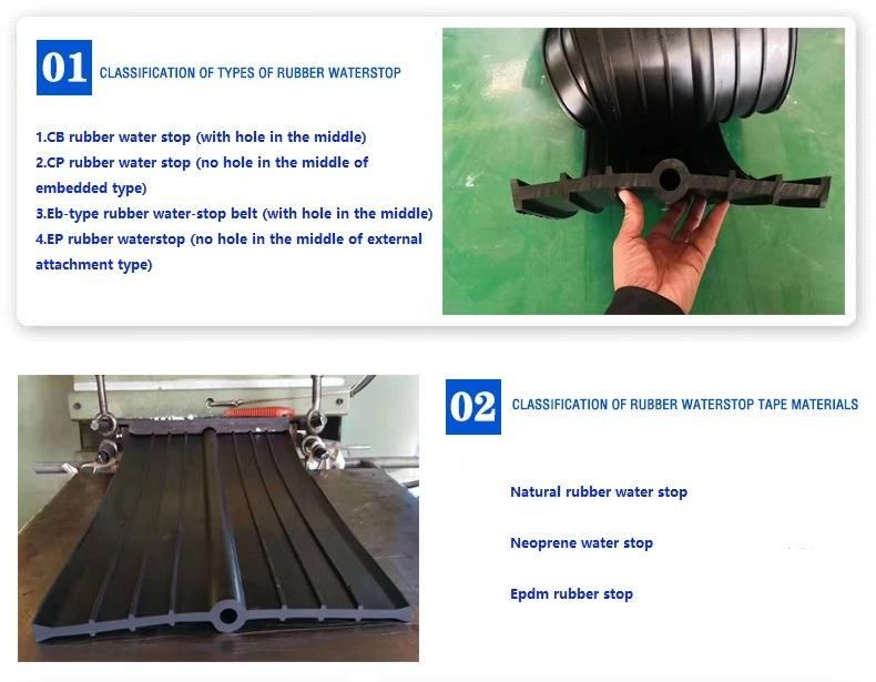 Jubo PVC/Rubber Waterstop Tape Waterproof Materials for Infrastructure Projects